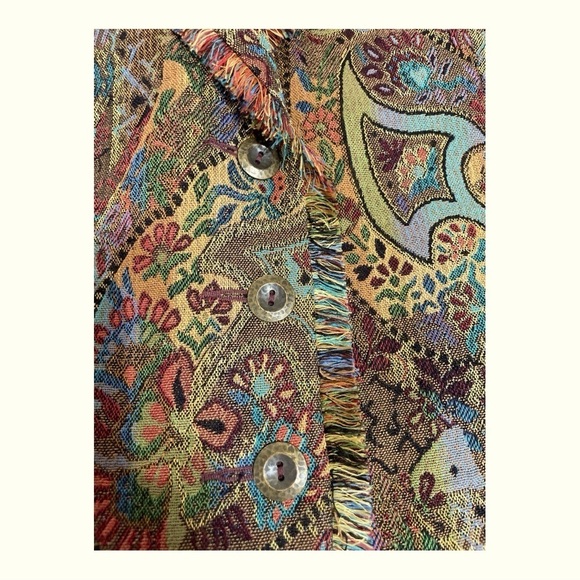 Anthropologie Acorn Open Jacket size 6• Paisley Tapestry Jacket. - Picture 4 of 13